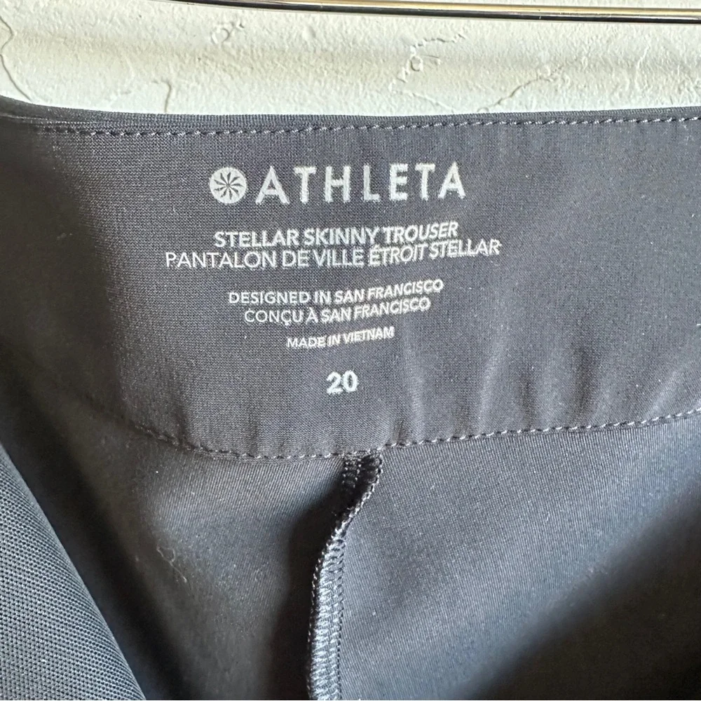 Athlete Stellar Skinny Trousers Black Stretch Business Casual Minimalist‎ Sz 20